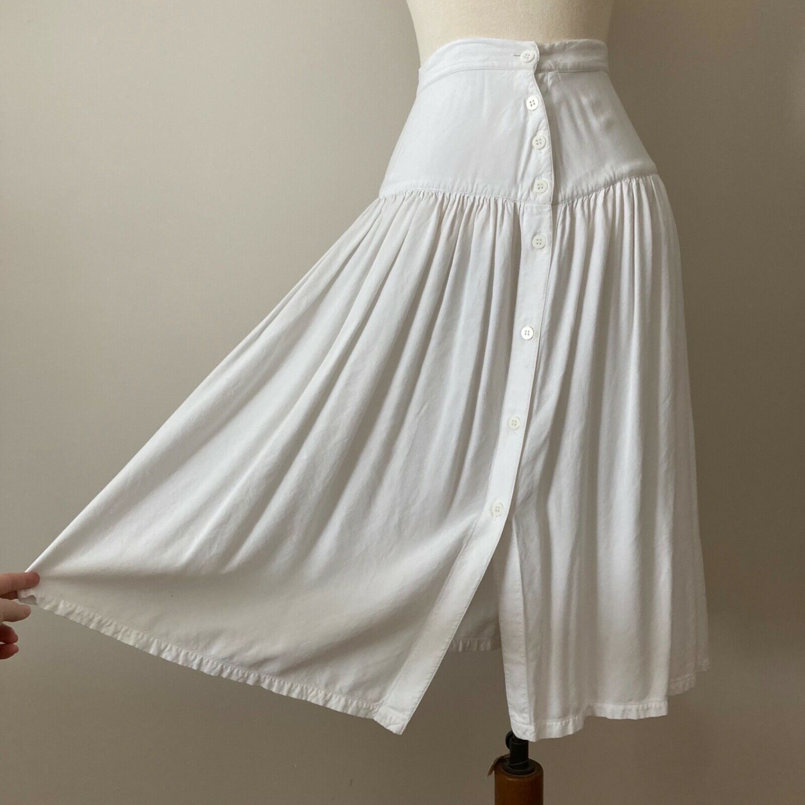 vtg Vintage French Connection white button up skirt high waisted vintage 80s 90s - Fresh Stock Dated March 2026