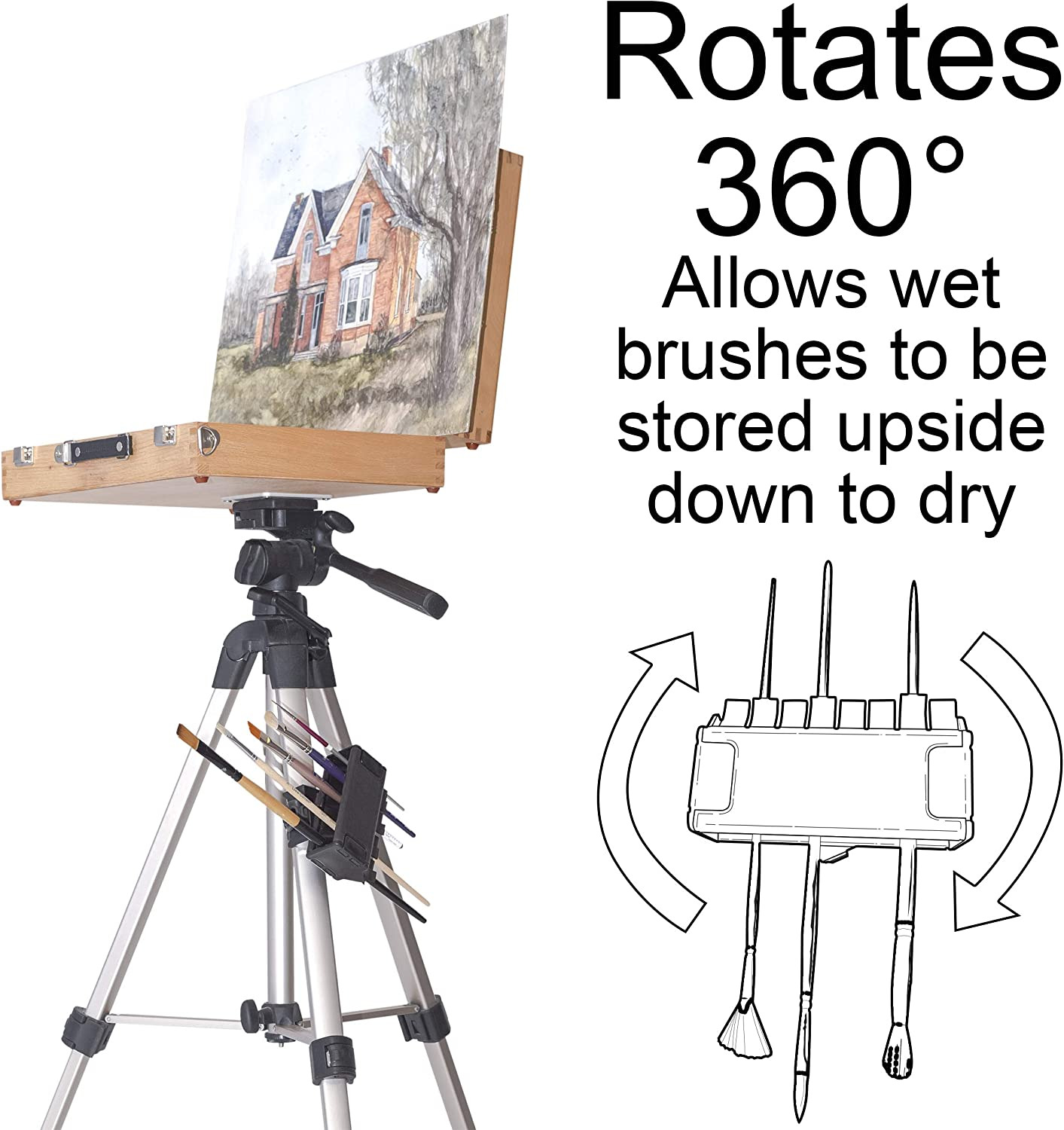 Brush Grip Paintbrush Holder and Drying Rack/Caddy, Painting Supplies (Black) - Fresh Stock Dated February 2026