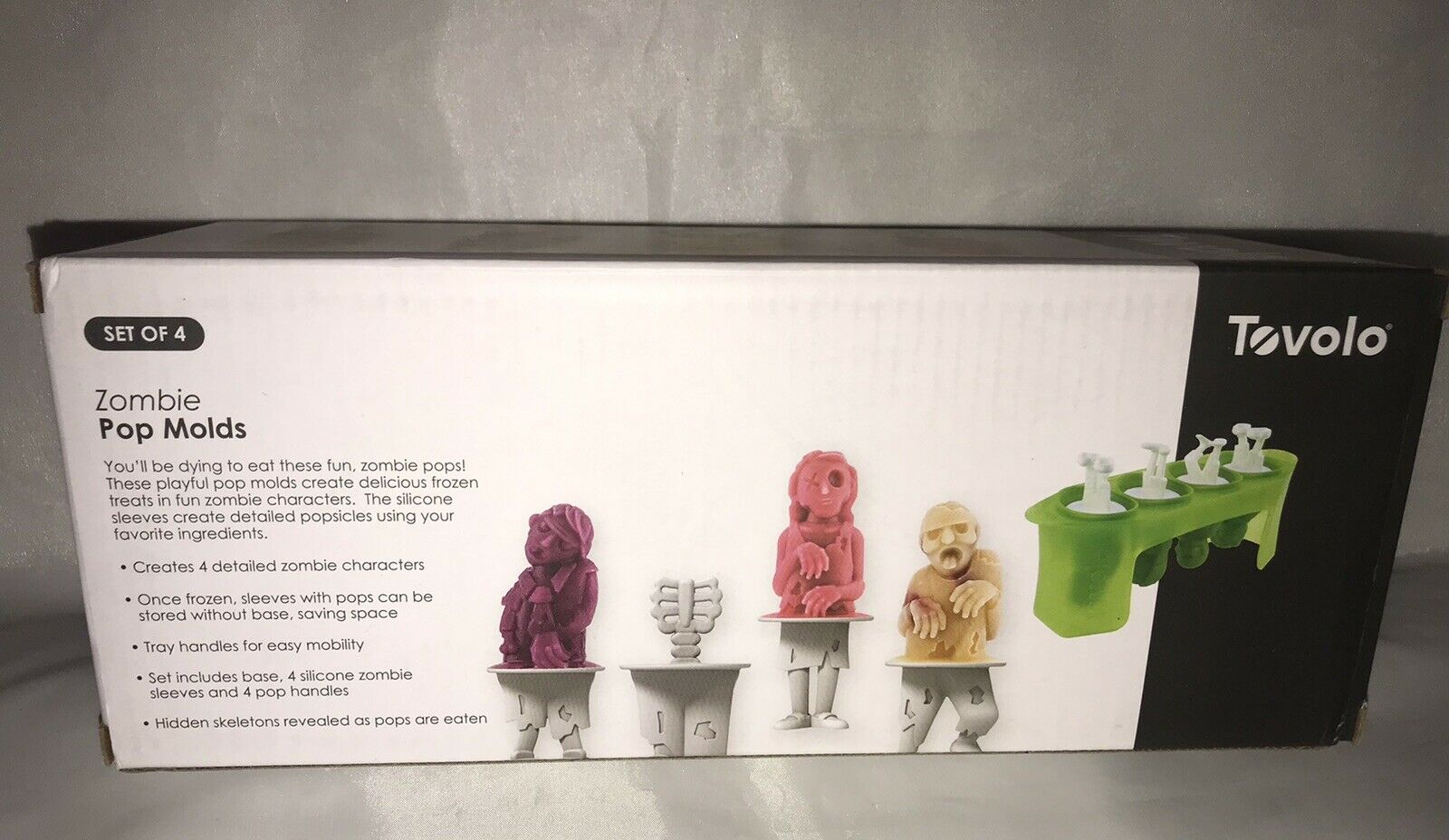 New Tovolo Zombies Ice Pop Molds, Flexible Silicone & Stick Legs Set of 4  Green - Fresh Stock Dated February 2026