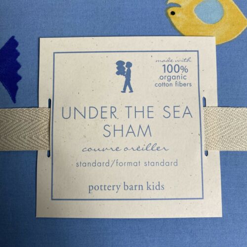 NEW Pottery Barn Kids Under The Sea Lot/Set of 2 Standard Pillow Shams Blue - Fresh Stock Dated December 2025