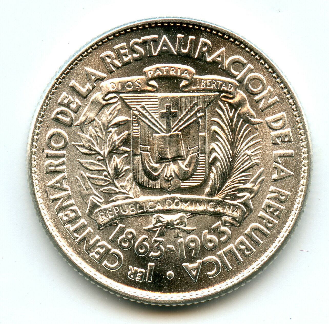 Genuine Silver 1963 Dominican Republic 25 Centavos | UNC Details - Fresh Stock Dated February 2026
