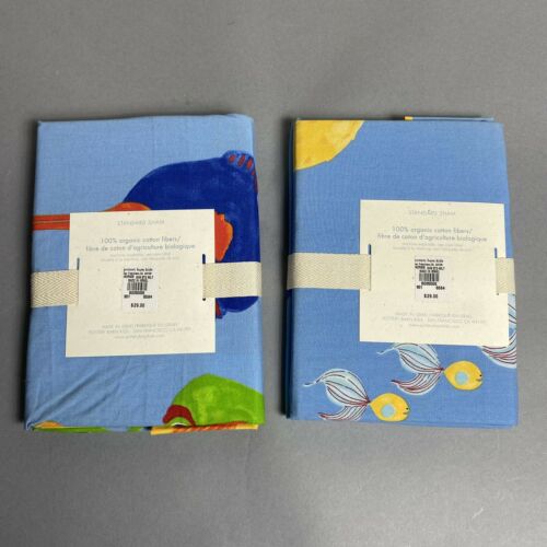 NEW Pottery Barn Kids Under The Sea Lot/Set of 2 Standard Pillow Shams Blue - Fresh Stock Dated December 2025