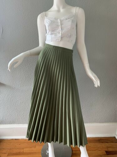 Vintage 70s Disco High Waist MCM Retro Accordion Pleat Maxi Skirt S/M - Fresh Stock Dated February 2026