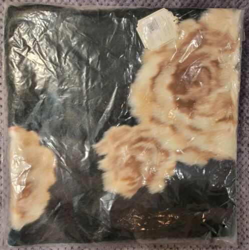 PBteen Emily & Meritt Bed of Roses Faux Fur Pillow Covers, 18 x 18