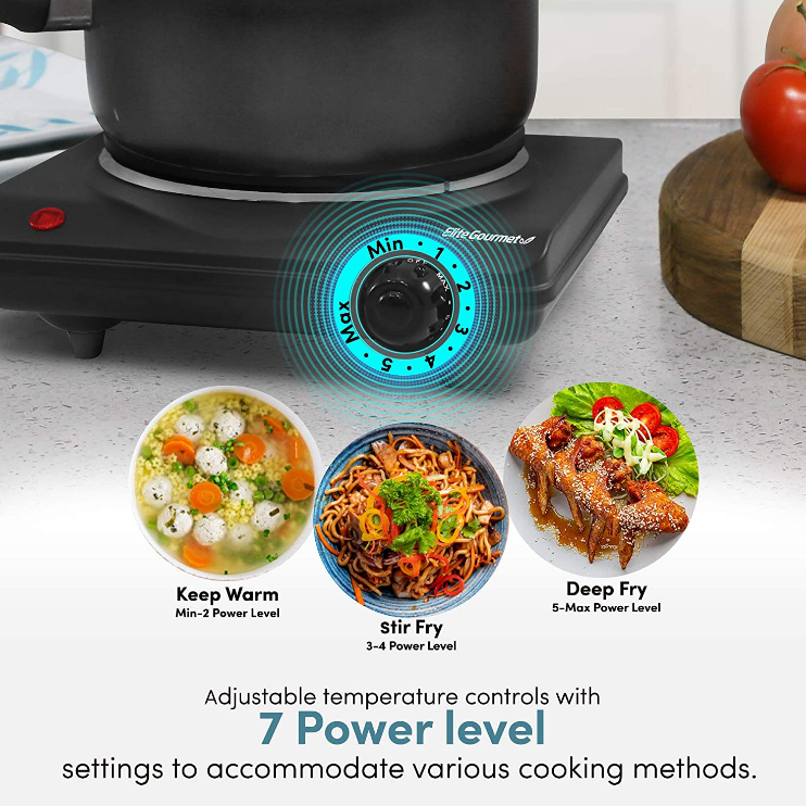 Portable Single Electric Burner Hot Plate Stove Dorm RV Travel Cook Countertop - Fresh Stock Dated February 2026