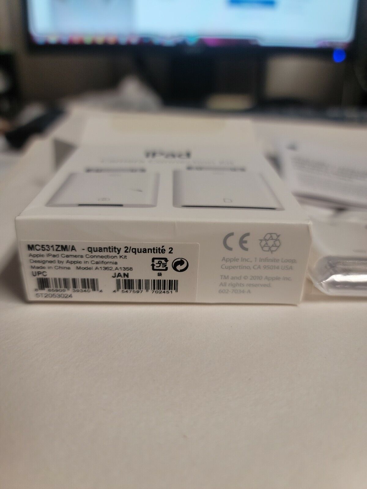 Genuine Apple iPad Camera Connection Kit MC531ZM/A (A1362 & A1358) NEW - Fresh Stock Dated February 2026