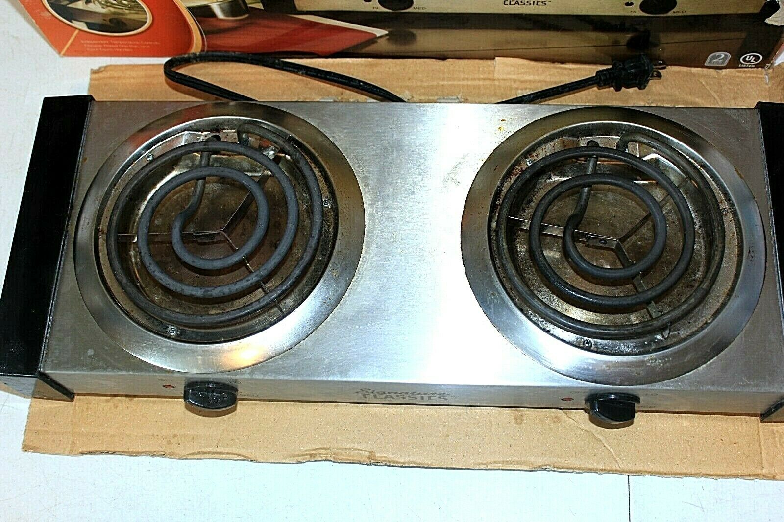 Double Buffet Range, Dual Electric Stove Burners, Portable Countertop, Signature - Fresh Stock Dated February 2026