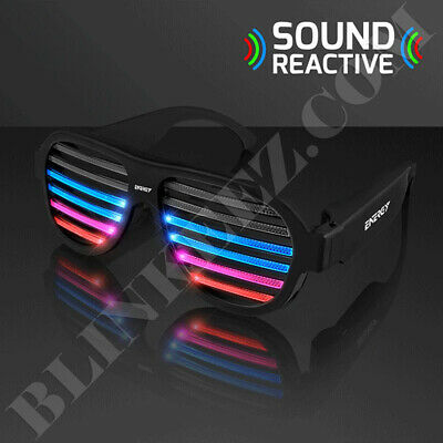 HALLOWEEN RAVE LED SOUND REACTIVE Rechargeable Party Light Up Glasses *FUN* - Fresh Stock Dated February 2026