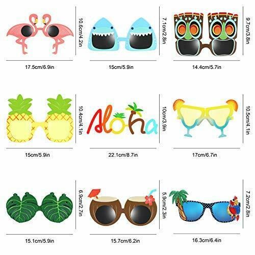 Luau Party Sunglasses - 9 Pairs Funny Hawaiian Glasses, Tropical Fancy Dress - Fresh Stock Dated February 2026