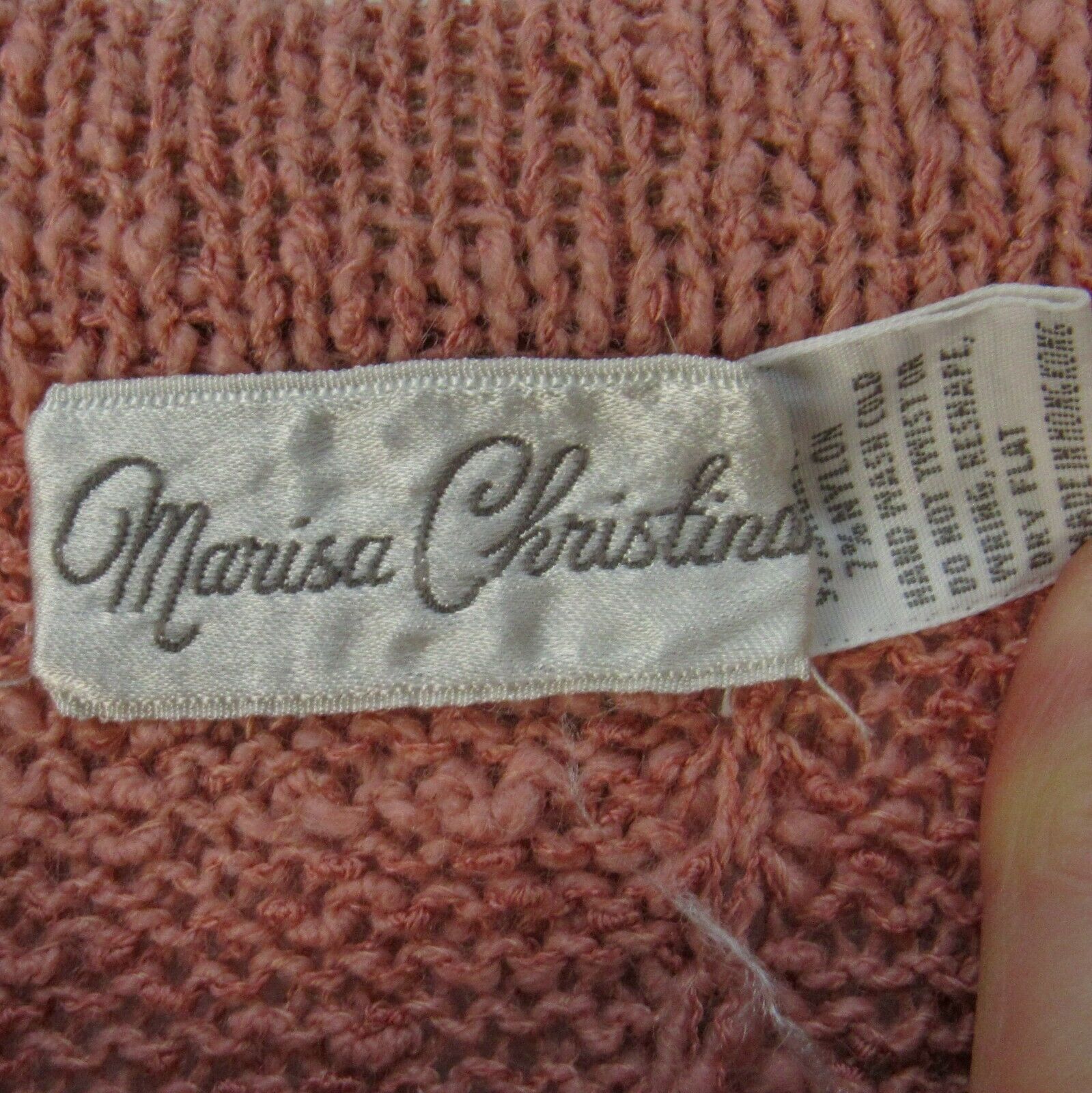 Vintage 80s Blush Pink Boucle Acrylic Knit Skirt M Marisa Christina Floral - Fresh Stock Dated February 2026