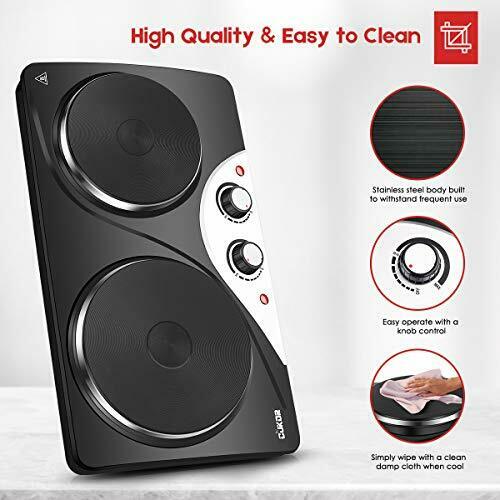CUKOR Electric Hot Plate , 1800W Countertop Burner, Dual  Assorted Sizes - Fresh Stock Dated February 2026