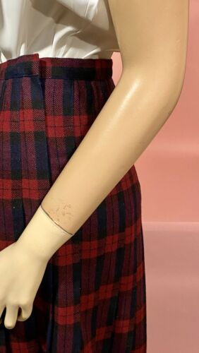 Vtg Schrader Sport Wool Skirt Pleated Plaid A Line Red Blue Union Label Sz 12 - Fresh Stock Dated February 2026