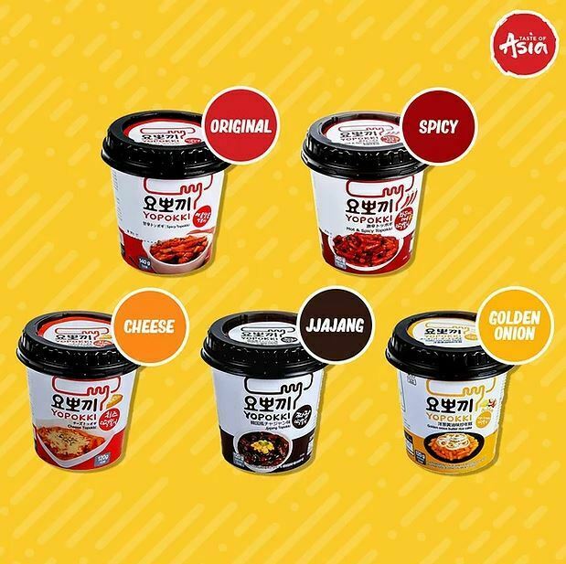 Korea Yopokki Topokki Rice Cake cups with 5 flavors ( 120G * 5 ) - Fresh Stock Dated December 2025