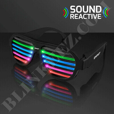 HALLOWEEN RAVE LED SOUND REACTIVE Rechargeable Party Light Up Glasses *FUN* - Fresh Stock Dated February 2026