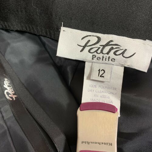 Vintage 90s Black Satin Column Maxi Skirt High Slit Glamour Couture 12 Petite - Fresh Stock Dated March 2026