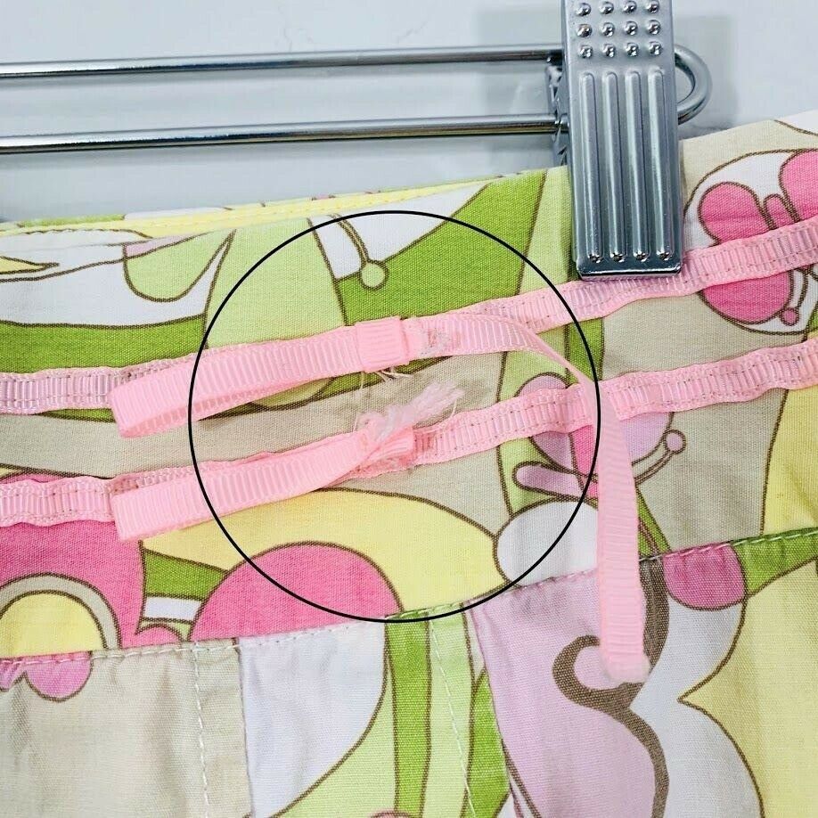 Vintage Y2K White Green Pink Butterfly Print High Waisted Midi Skirt - Fresh Stock Dated February 2026