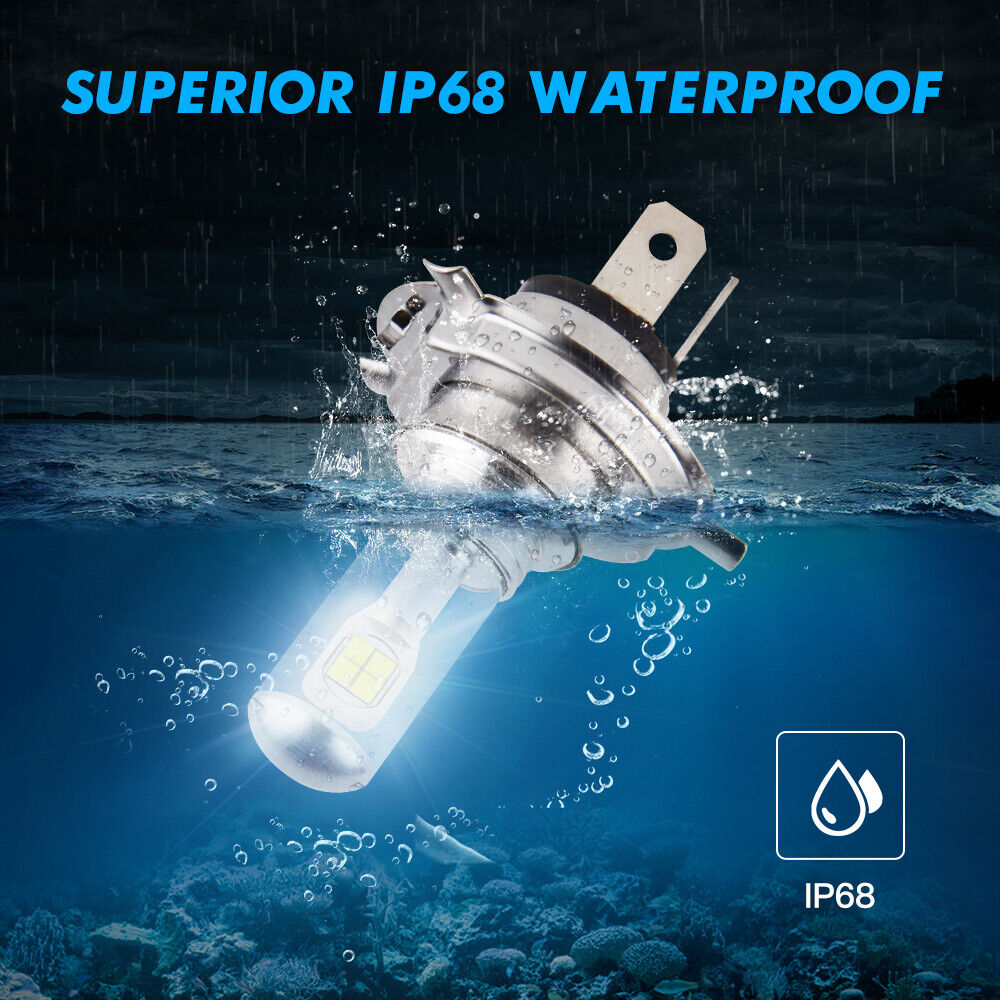 80W For Kawasaki KLR650 1987-2007 KLX250SF 2009-2010 LED Headlights Bulbs White - Fresh Stock Dated February 2026