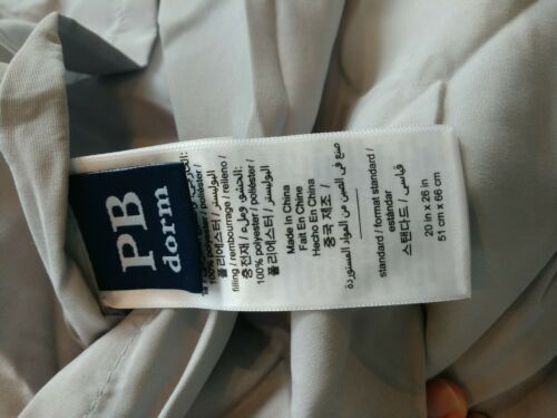 Pottery Barn dorm Light Grey Sham Ruched Detail C3 - Fresh Stock Dated December 2025