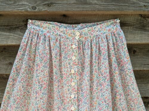 Vtg Prairie Skirt Cotton Wildflower Ditsy Floral Print Eyelet Trim Circle Full - Fresh Stock Dated February 2026
