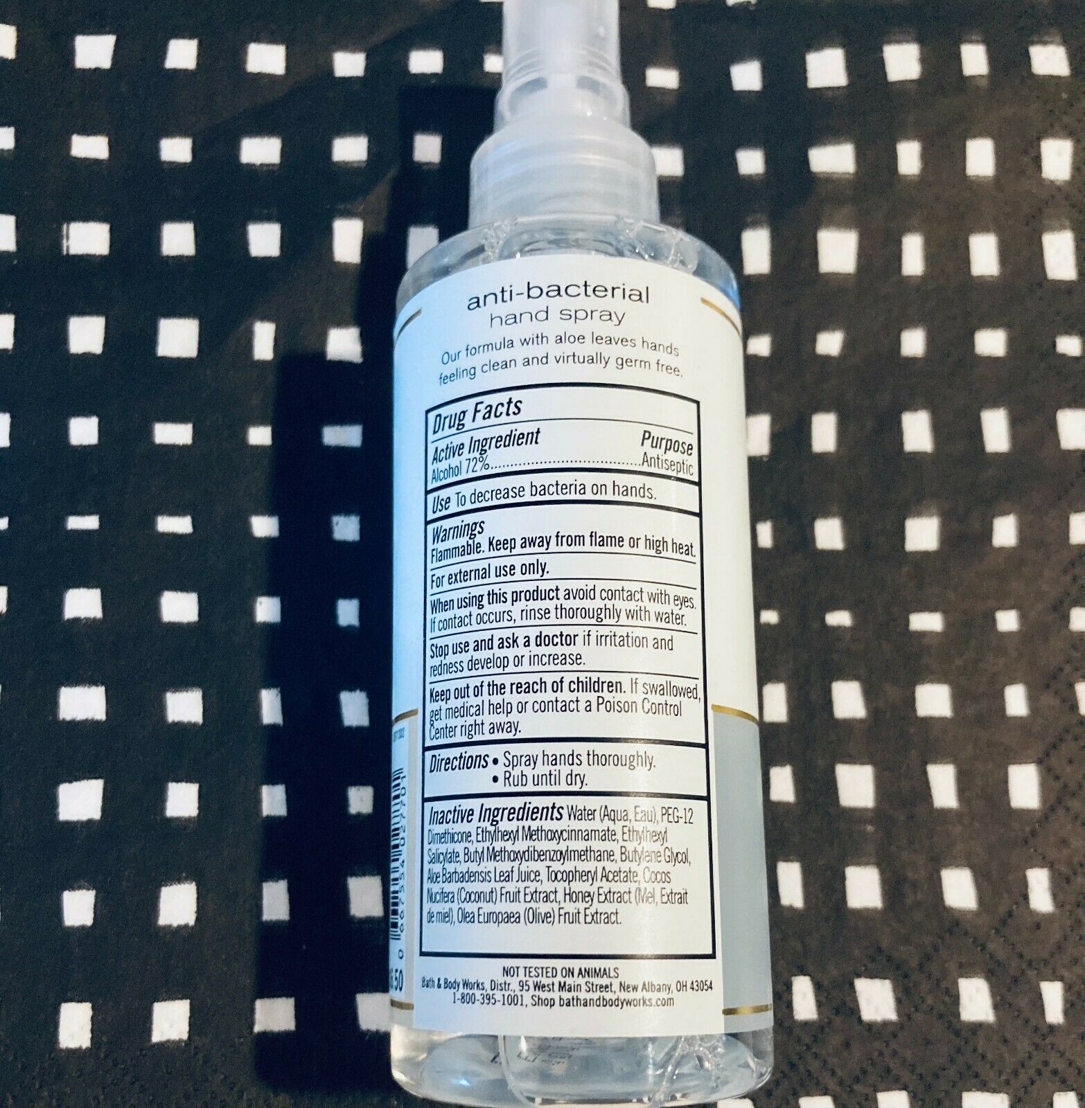 Bath & Body Works Hand Sanitizer Spray Anti Bacterial 3 oz FRAGRANCE FREE New - Fresh Stock Dated February 2026