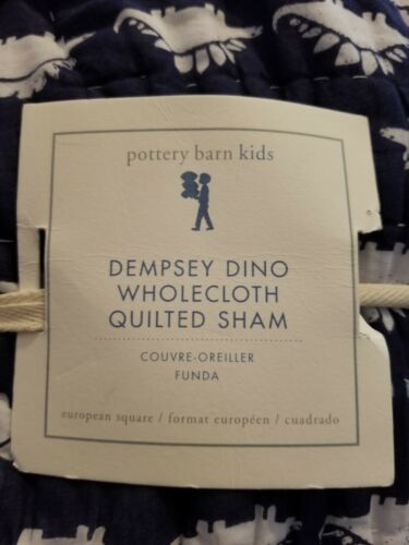 Quilted Stegosaurus Dinosaur Pillow Sham Euro NEW Pottery Barn DEMPSEY DINO - Fresh Stock Dated December 2025