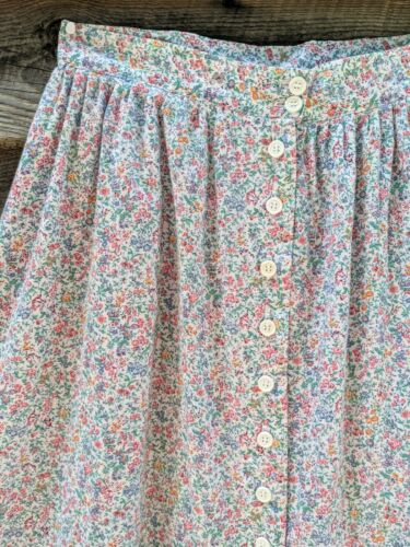 Vtg Prairie Skirt Cotton Wildflower Ditsy Floral Print Eyelet Trim Circle Full - Fresh Stock Dated February 2026