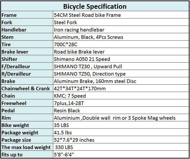 2021 Road Bike Shimano 21 Speed Bicycle 700C Mens Bikes 54cm Daul Disc Brakes XL - Fresh Stock Dated February 2026