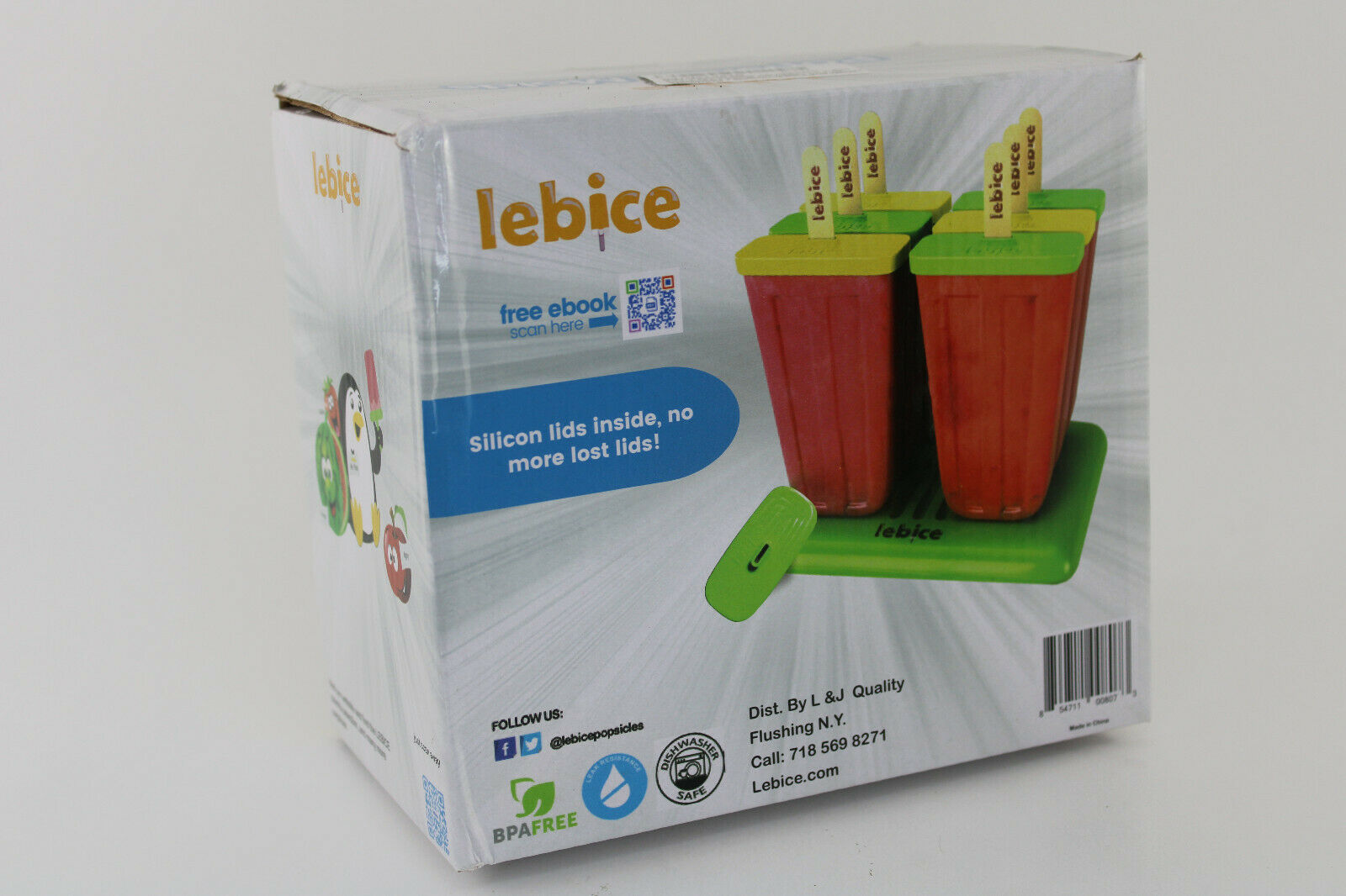 Popsicle Molds 6 Ice Pop Makers + 1 Silicone Lid BPA Free By Lebice - Fresh Stock Dated February 2026