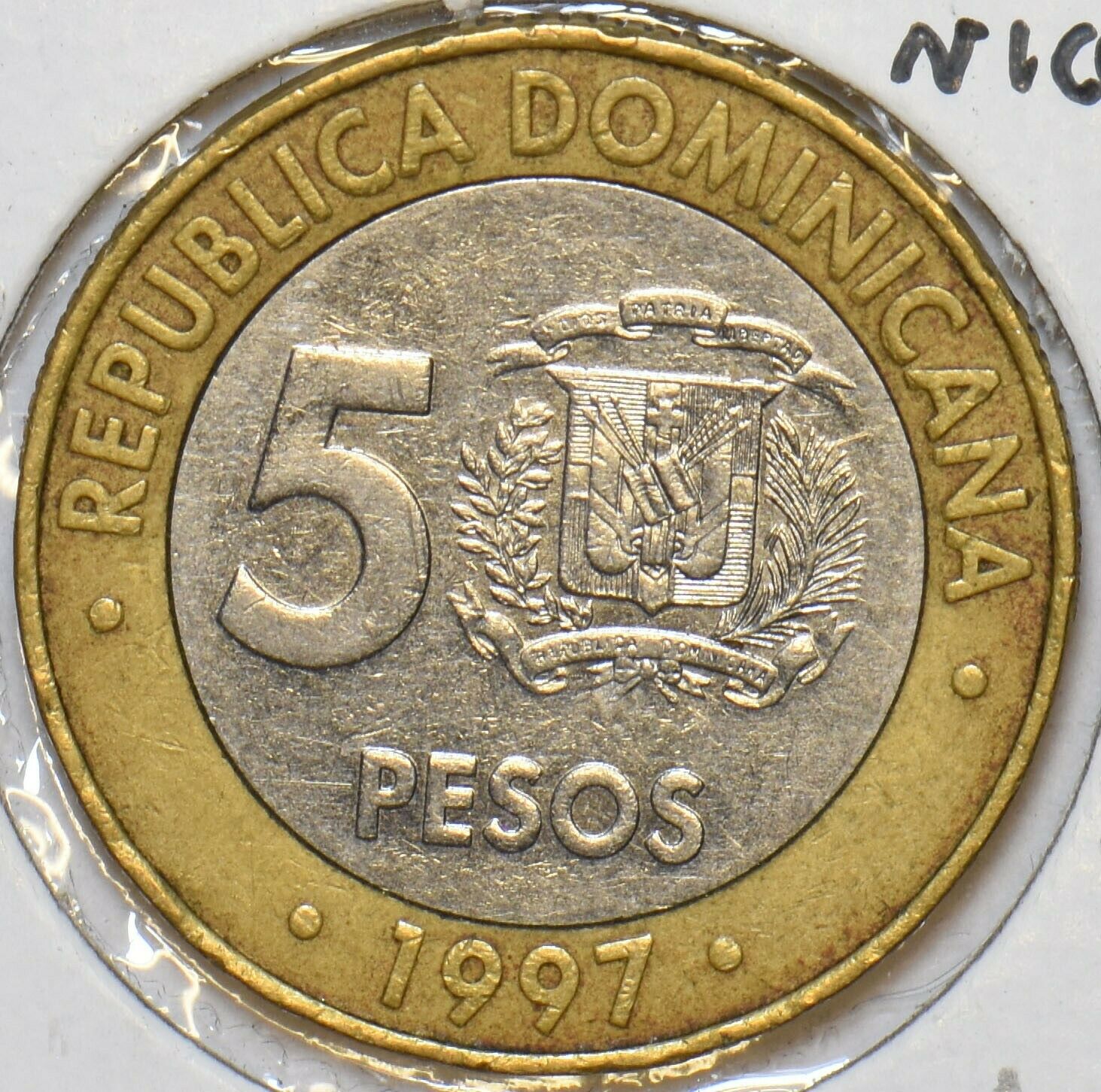 Dominican Republic 1997 5 Pesos 903780 combine shipping - Fresh Stock Dated December 2025