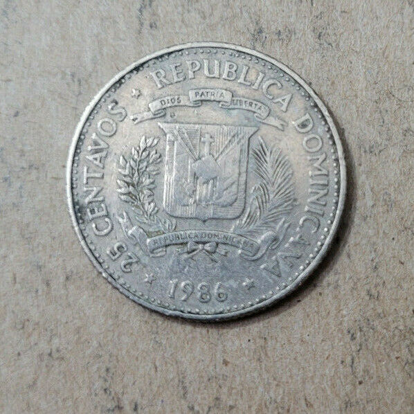 Dominican Republic 25 centavos, 1986, KM#61.2, copper-nickel, Mirabal Sisters - Fresh Stock Dated February 2026