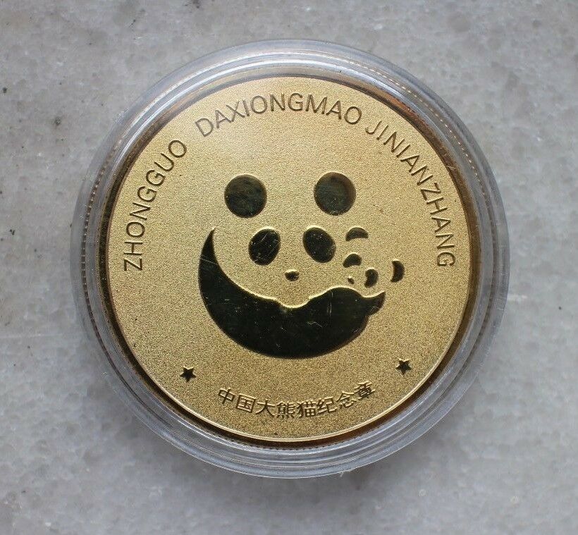 A Pair of China 40mm Gilt and Silvered Panda Medals - Fresh Stock Dated February 2026