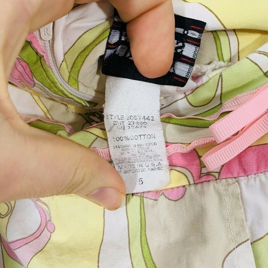 Vintage Y2K White Green Pink Butterfly Print High Waisted Midi Skirt - Fresh Stock Dated February 2026