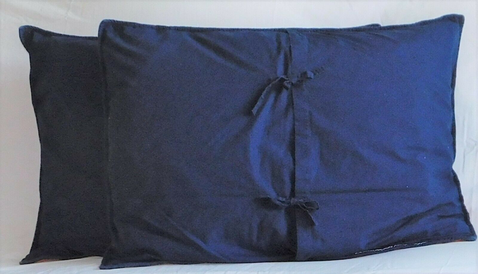 POTTERY BARN for Kids Standard Pillow Shams Gray Blue Orange Stripes & Navy Back - Fresh Stock Dated December 2025