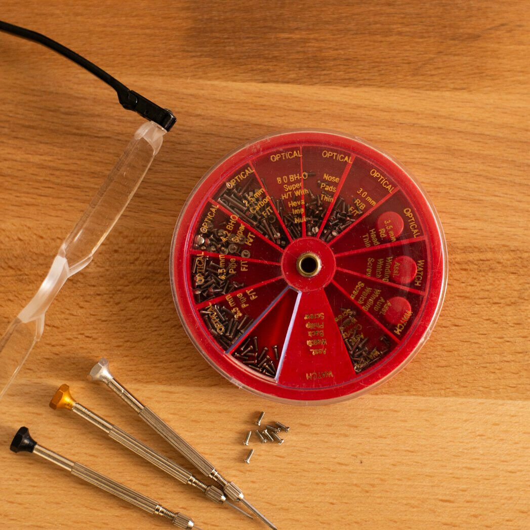 250 Piece Universal Eye Glasses And Watch Repair Screw Kit Revolving Organizer - Fresh Stock Dated February 2026