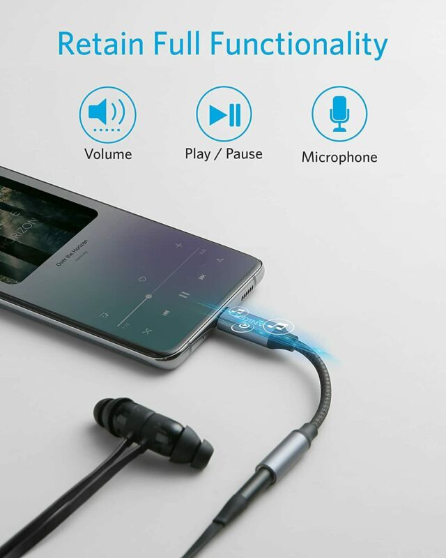Anker USB C to 3.5mm Audio Adapter, Male Female Nylon Cable for Samsung... - Fresh Stock Dated February 2026