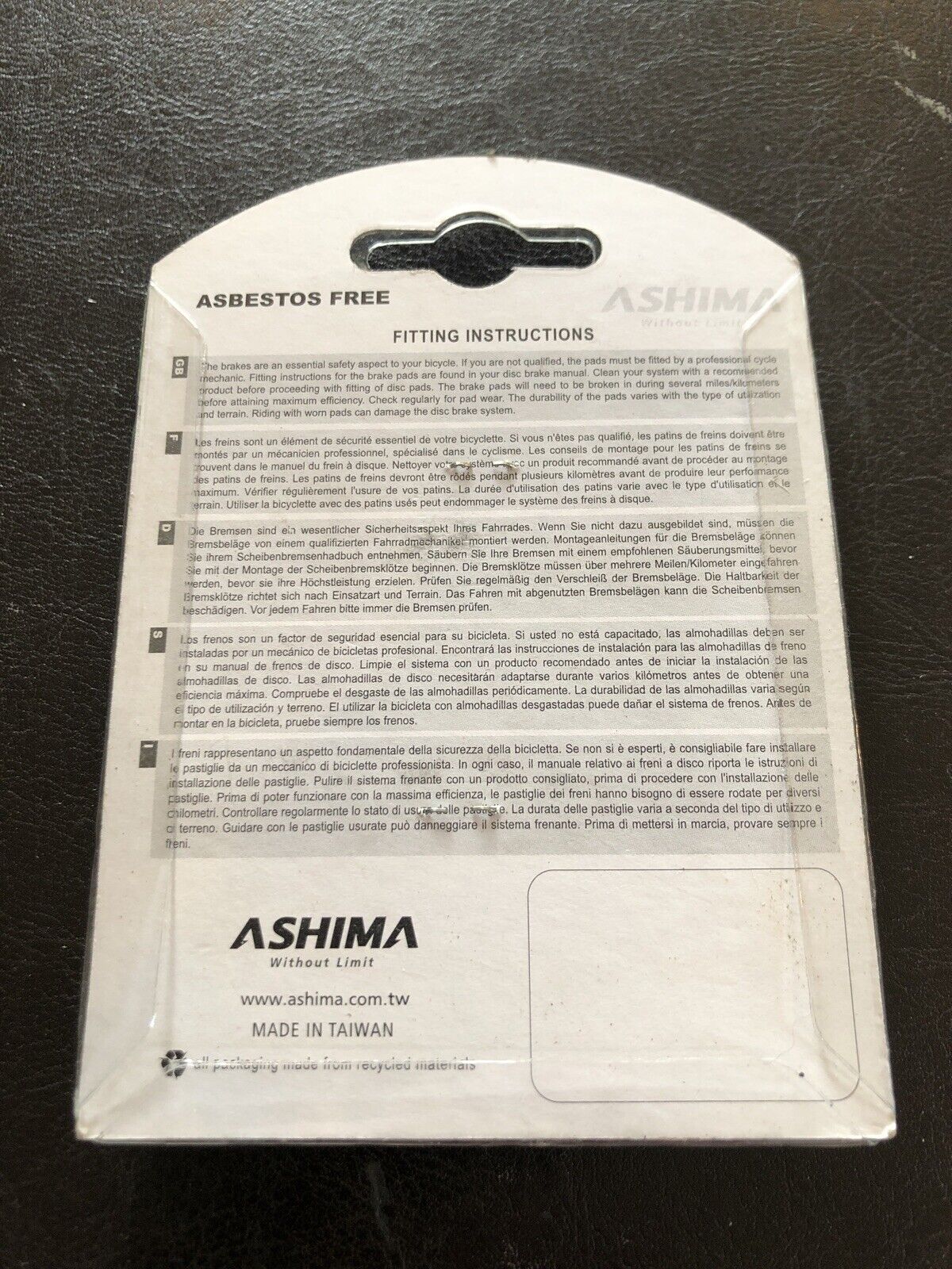 Ashima Brake Pads, Hayes Hydraulic/Mechanical MX-1, One Set Of Two Brake Pads - Fresh Stock Dated February 2026