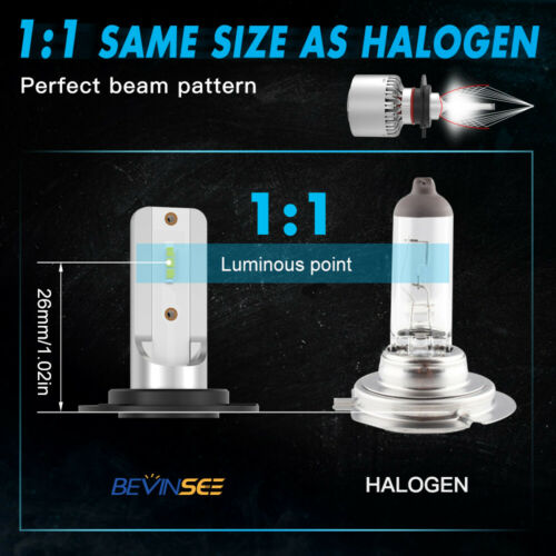60W H7 For Yamaha YZF R6 2003-2015 R1 07-14 High Low Beam LED Headlight 2x Bulbs - Fresh Stock Dated February 2026