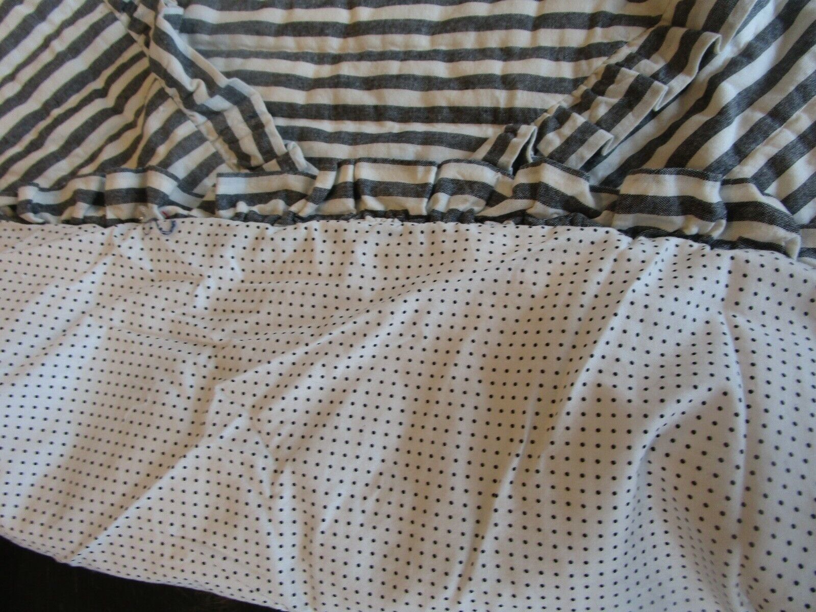 Pottery Barn Kids Emily & Meritt Ruffle stripe quilted Euro sham photo sample - Fresh Stock Dated February 2026