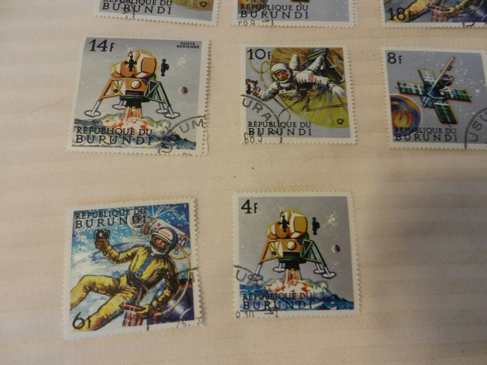Lot of 8 Burundi 1968 Space Exploration Stamps Astronauts, Cosmonauts, Satellite - Fresh Stock Dated December 2025