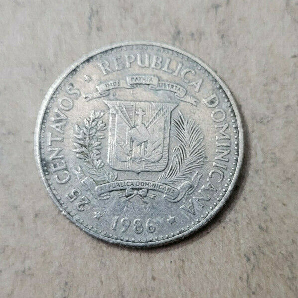 Dominican Republic 25 centavos, 1986, KM#61.2, copper-nickel, Mirabal Sisters - Fresh Stock Dated February 2026