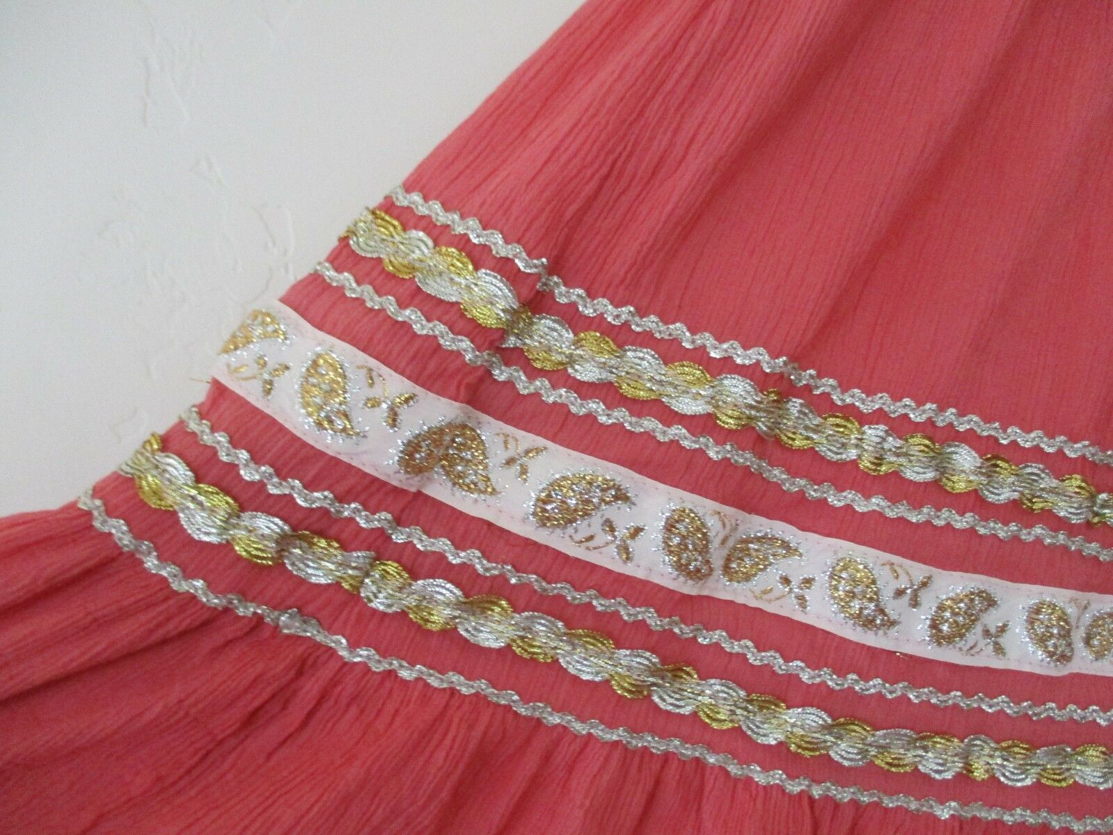 Women's Vintage skirt Pink Coral Southwest Navajo full S AS IS Native American - Fresh Stock Dated December 2025