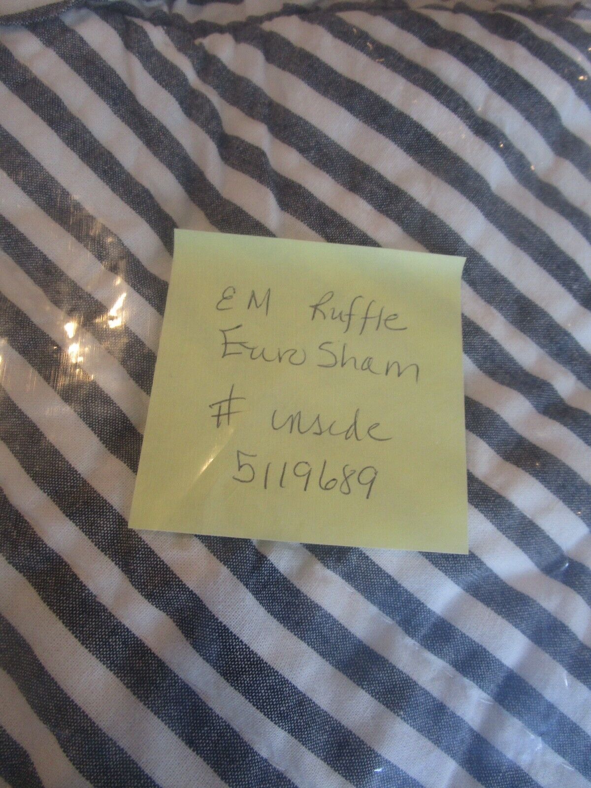 Pottery Barn Kids Emily & Meritt Ruffle stripe quilted Euro sham photo sample - Fresh Stock Dated February 2026