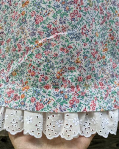 Vtg Prairie Skirt Cotton Wildflower Ditsy Floral Print Eyelet Trim Circle Full - Fresh Stock Dated February 2026