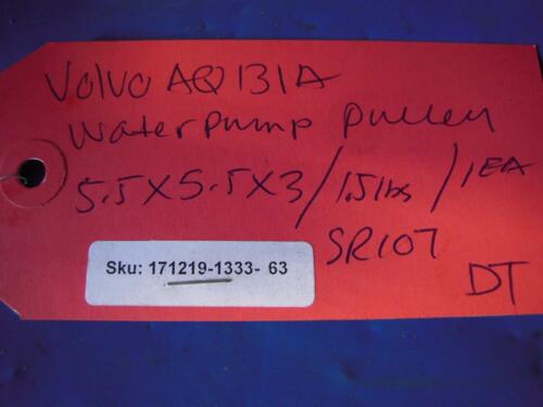 Water Pump Pulley w/Hardware, Volvo Penta AQ131A - Fresh Stock Dated February 2026