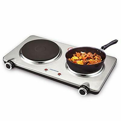 Electric Double Burner Hot Plate for Cooking, 1800W Portable Electric Stove, - Fresh Stock Dated December 2025