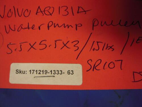Water Pump Pulley w/Hardware, Volvo Penta AQ131A - Fresh Stock Dated February 2026