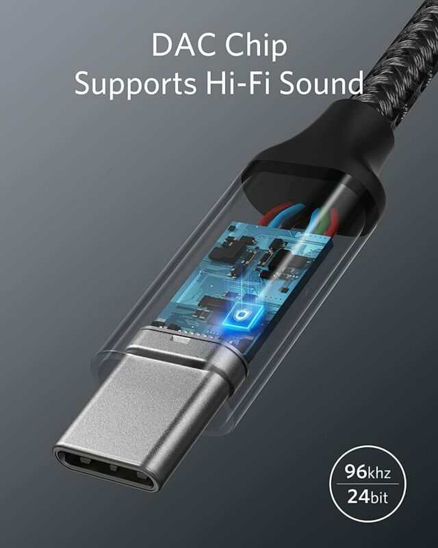 Anker USB C to 3.5mm Audio Adapter, Male Female Nylon Cable for Samsung... - Fresh Stock Dated February 2026