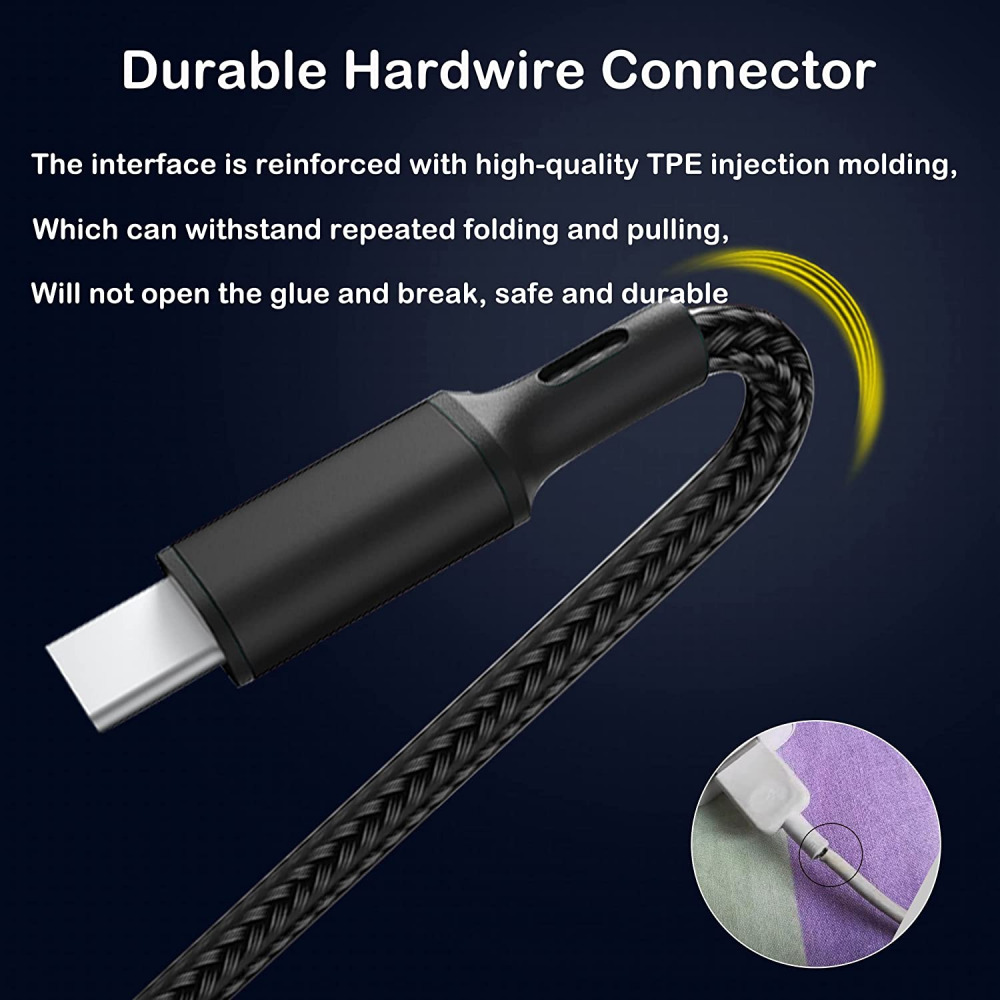 GELRHONR USB C Splitter Cable,USB C Male to 3 C 3C - 0.2M, Black - Fresh Stock Dated February 2026