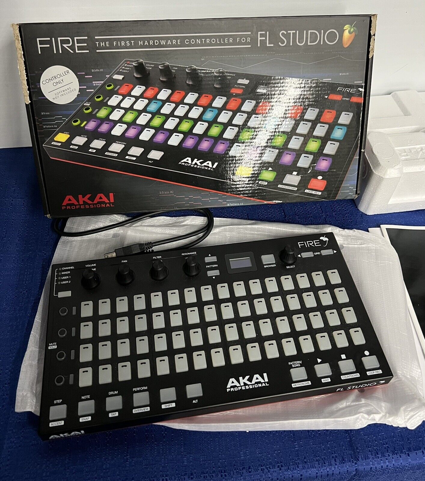 Akai Professional Fire FL Studio USB Midi Pad Controller Open Box - Fresh Stock Dated February 2026