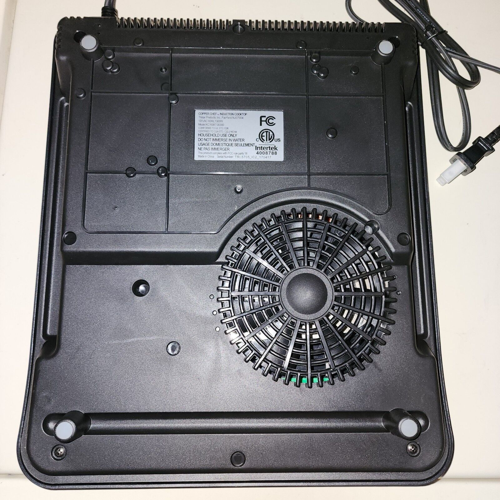 COPPER CHEF Induction Cooktop 1300 Watts KC16067-00300 Black NO BOX - Fresh Stock Dated February 2026